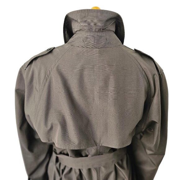 Vintage 80s Hart Schaffner Marx Mens Trench Coat 42L Gray All-Weather Raincoat - Picture 2 of 12